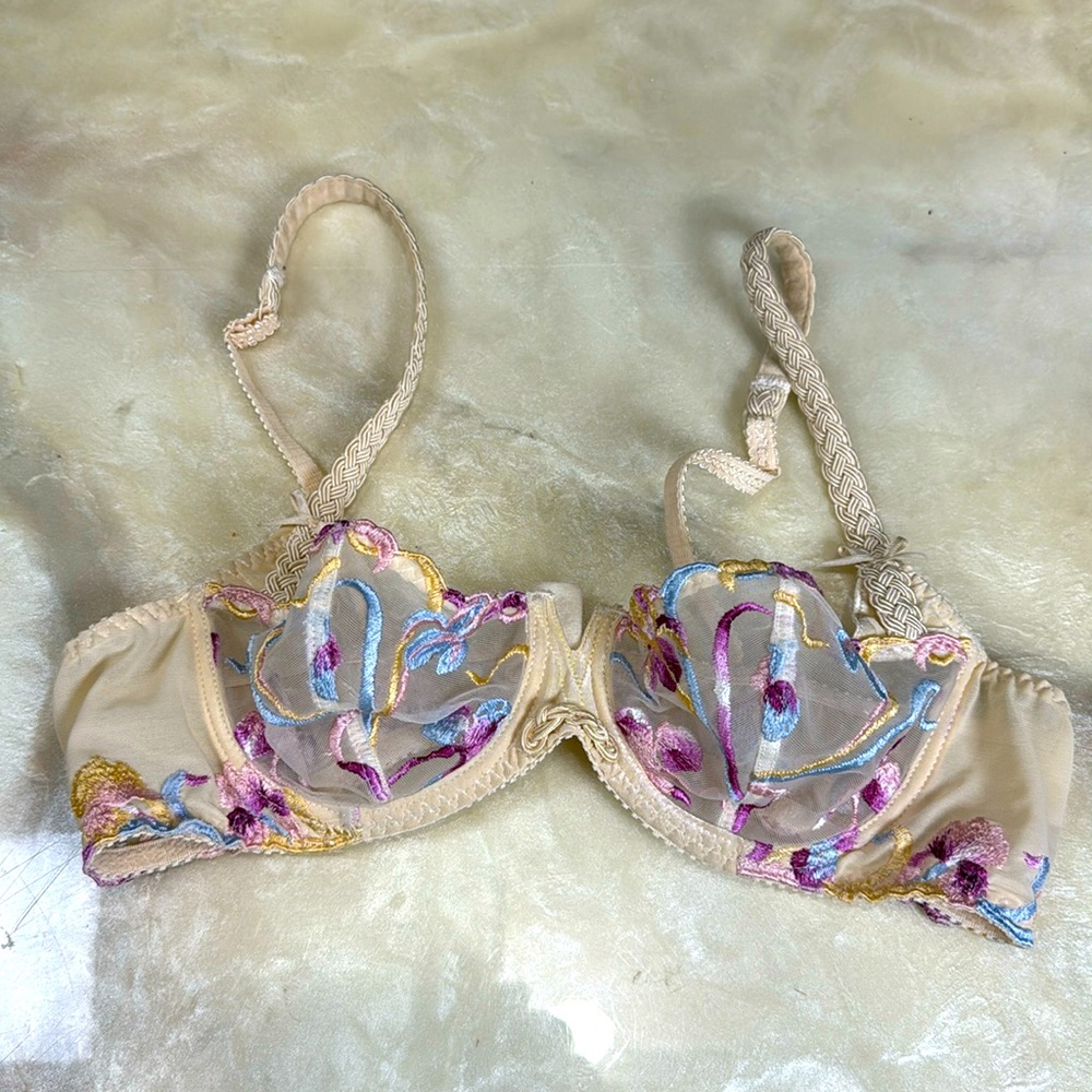 Audabe Paris Embroidered Underwire Bra 34b